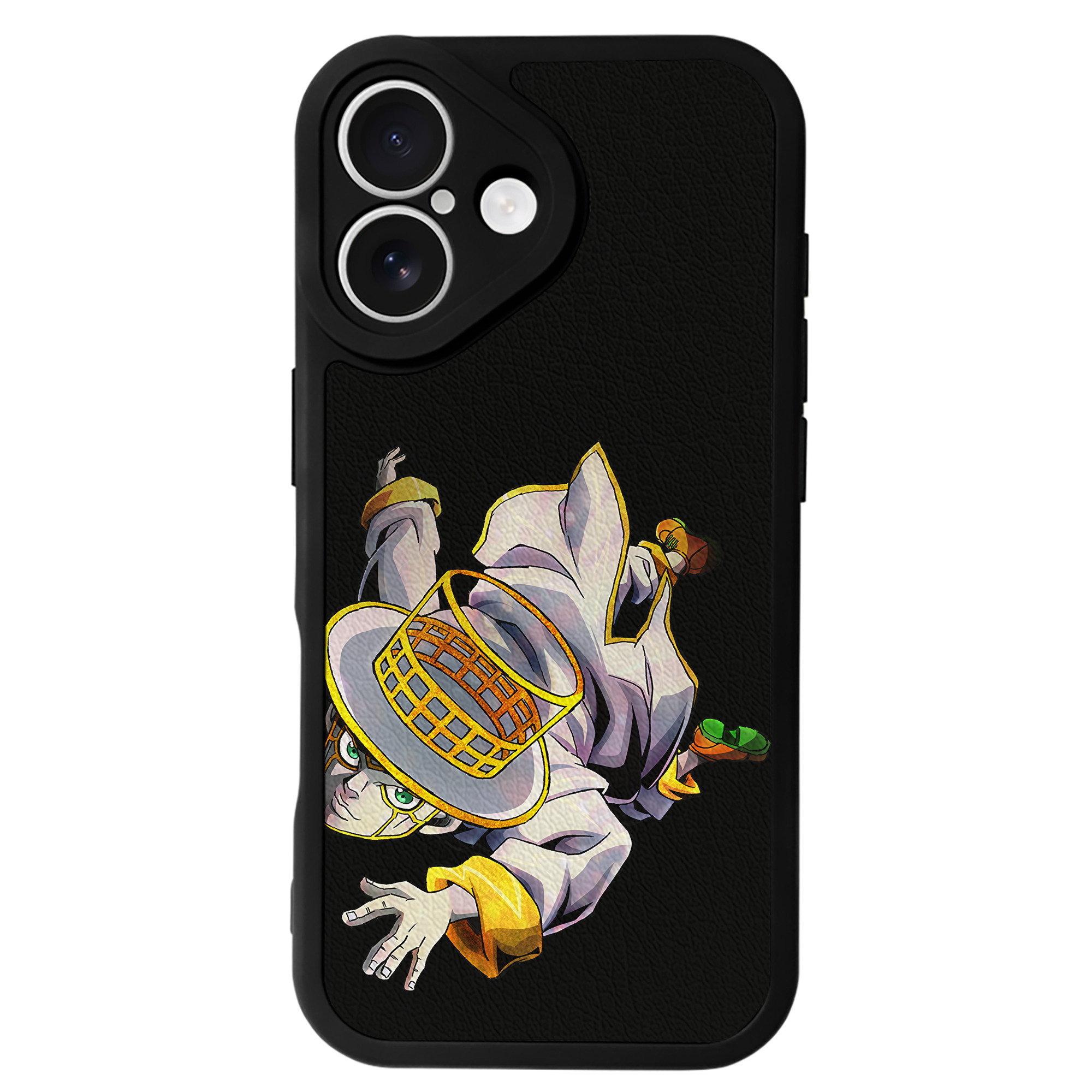 （画像用） ジョジョの奇妙な冒険 岸辺 露伴（きしべ ろはん） JoJo's Bizarre Adventure Rohan Kishibe 【iPhone 16シリーズ対応】シリコンスマホケース（レザー調） 材質：シリコン